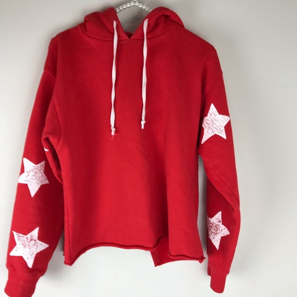 Current/Elliott cut-cropped Star fleece hoodie S - Picture 2 of 8